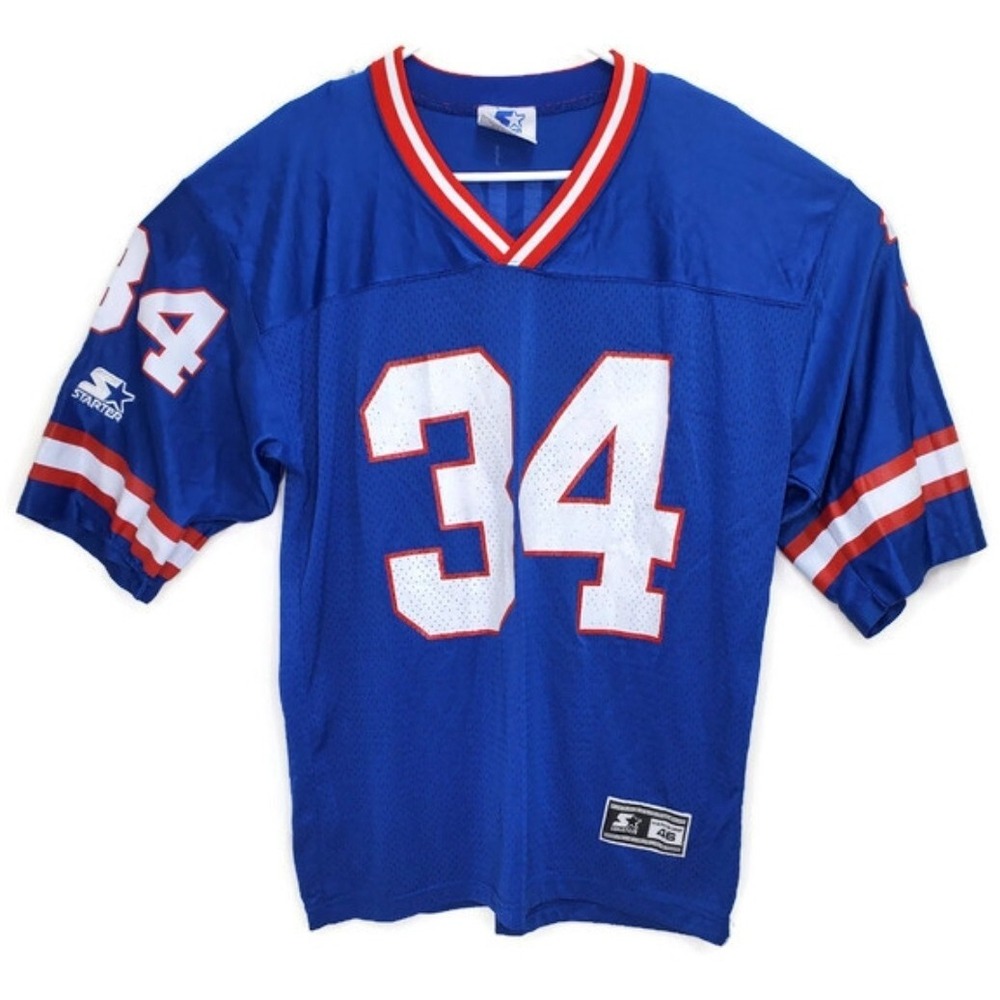Vintage Starter Herschel Walker New York Giants Jersey Blue 34 Mens 46 Large